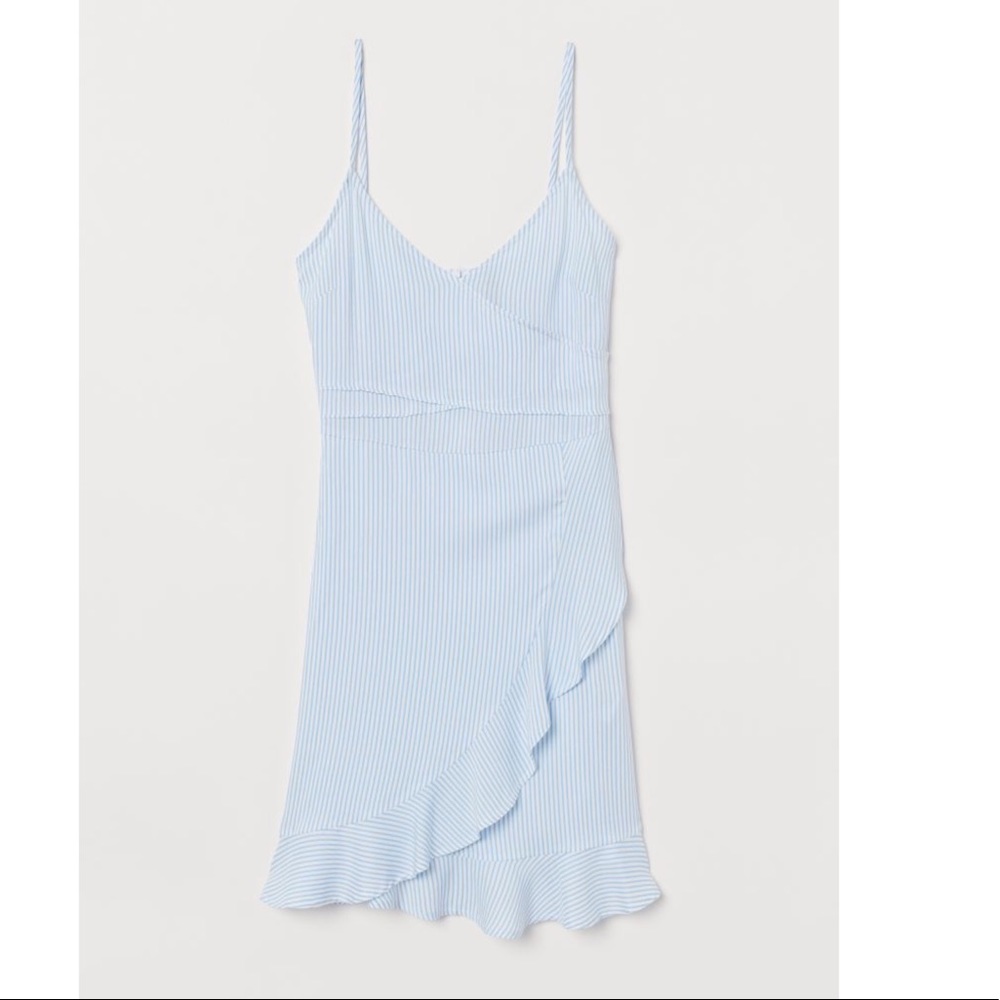 H&M blue & white striped dress / sun dress/ frilly